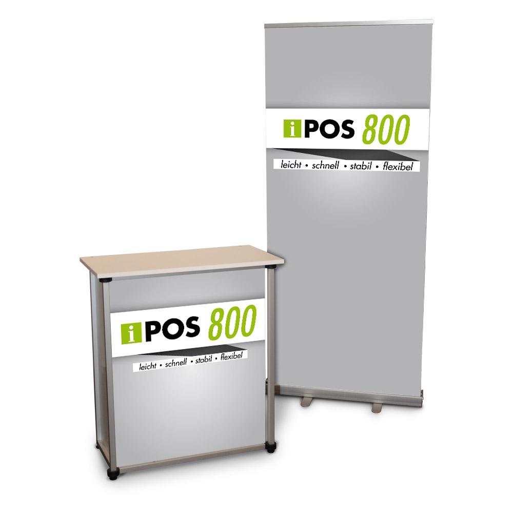 iPos 800 Falttheke mit Roll-up